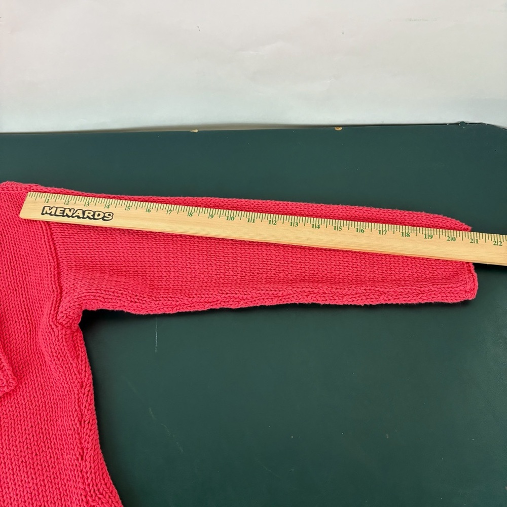 Pure Handknit Cardigan Womens Size XS/S Big Buttons Chunky Knit Coral (864) - Picture 9 of 10